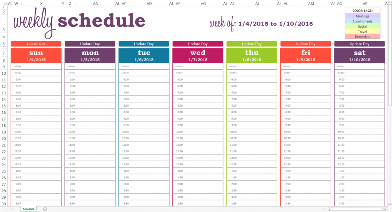 Free Printable Weekly Calendar  With Time Slots Coles  Daily