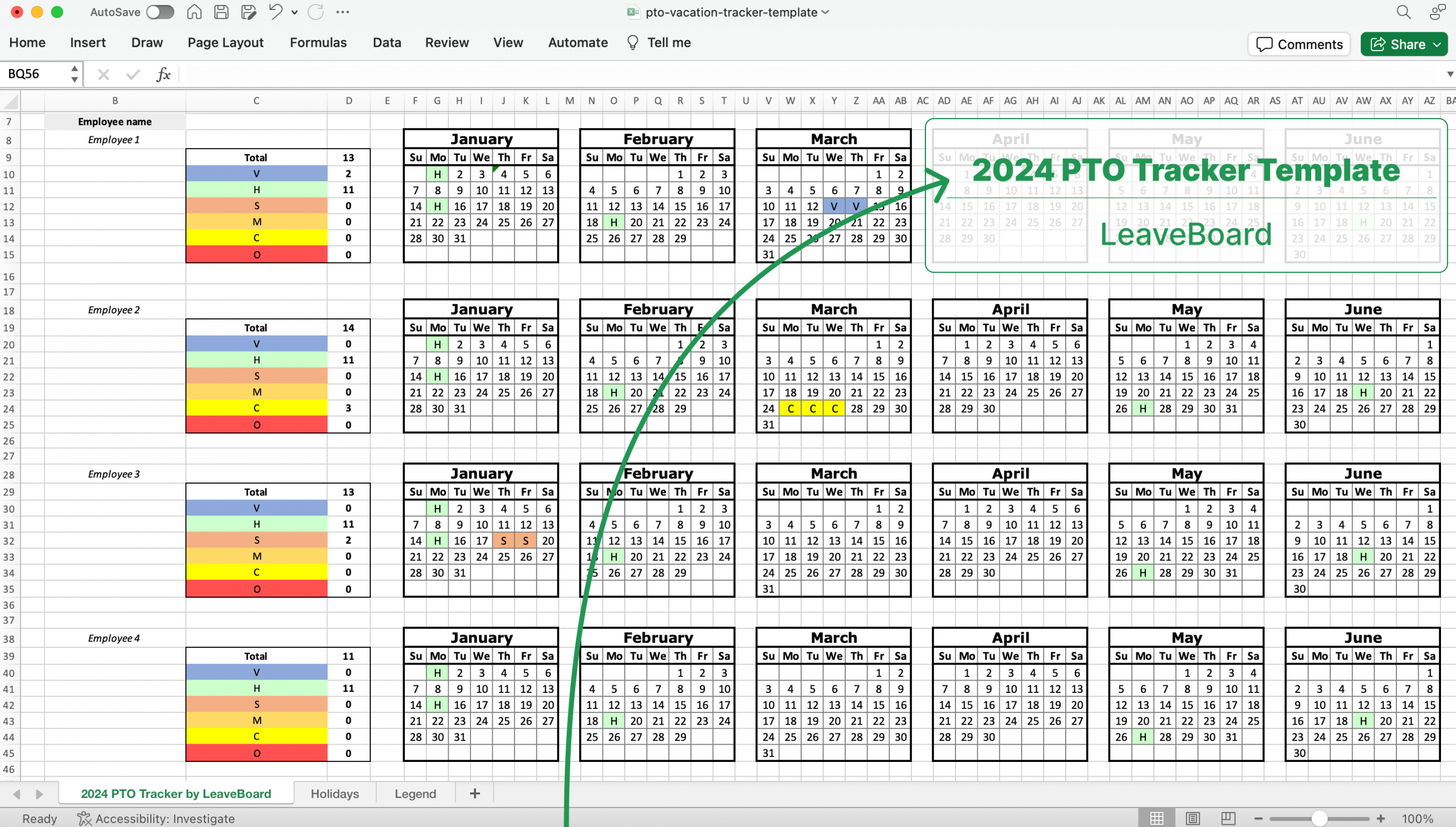 Free PTO Tracking Excel Spreadsheet  Updated for   Leave Board