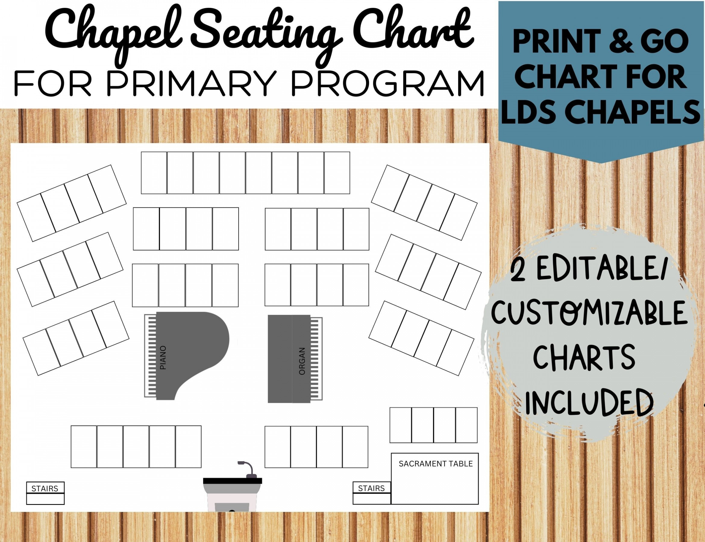 LDS Chapel Seating Chart for Primary Program, Choir, ETC - Etsy