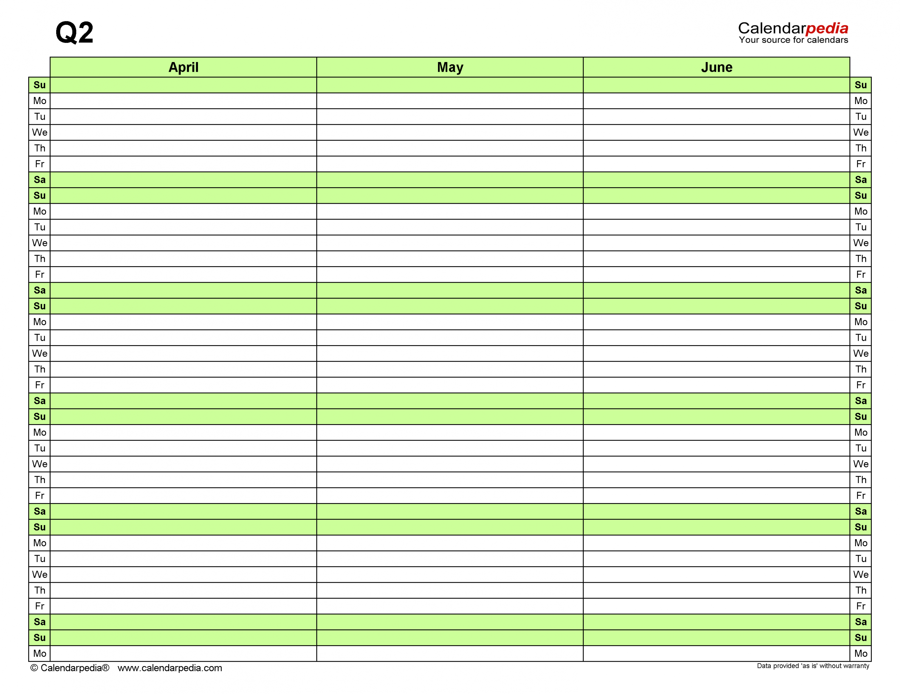 Quarterly Planner Templates for Microsoft Excel