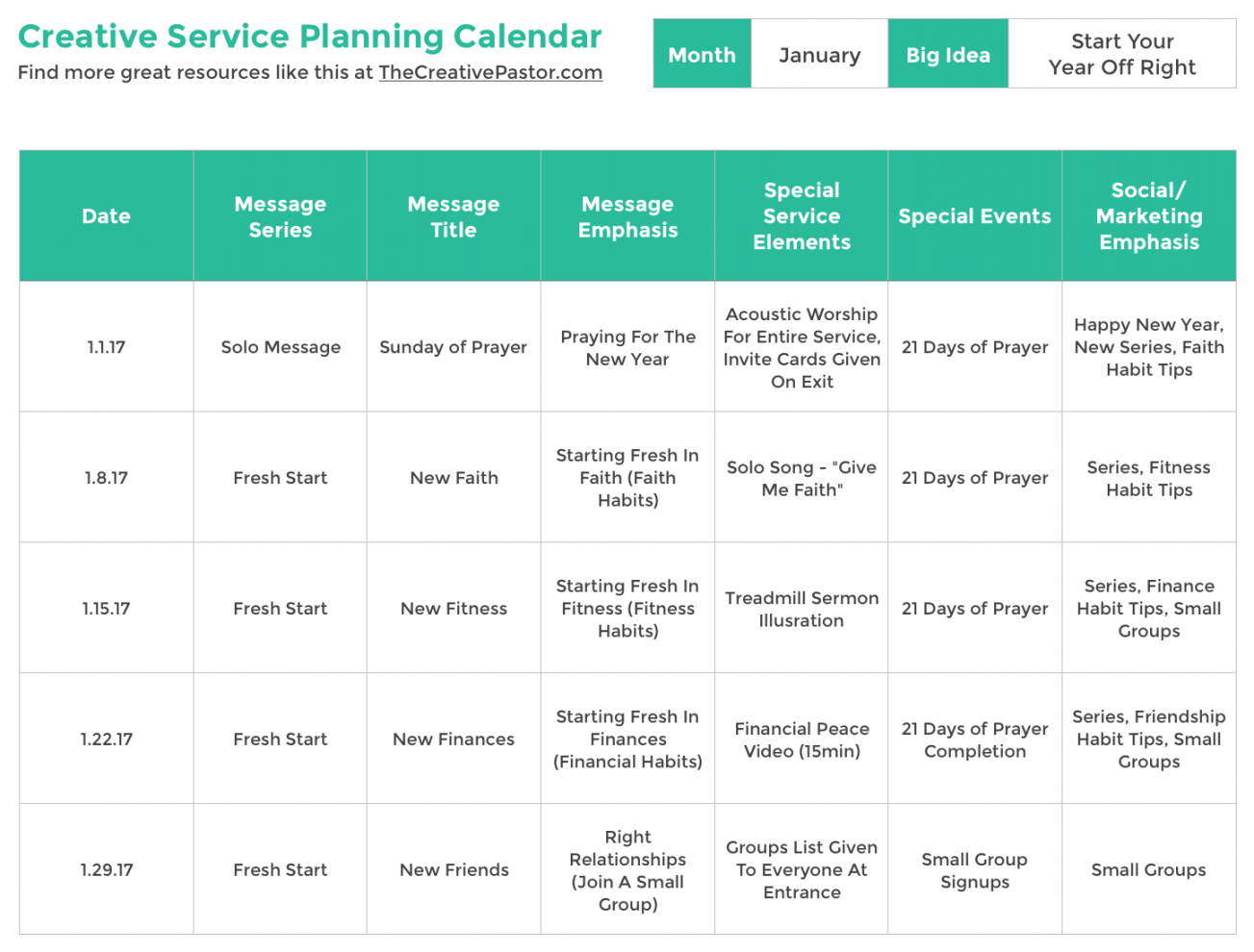 The Essential Planning Calendar Your Church Needs To Be Creative