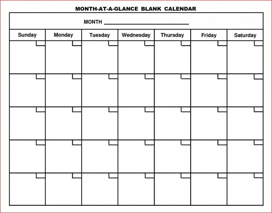 Week Blank Schedule Template  Blank monthly calendar template
