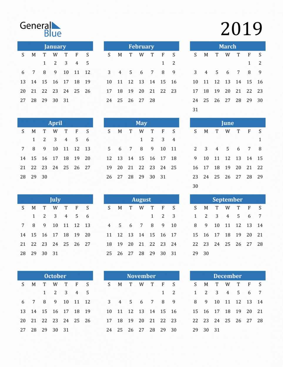 Yearly Calendar Templates with Monday Start