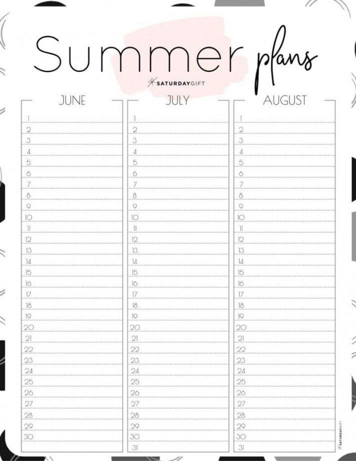 Cute & Minimal Summer Planner for June, July & August