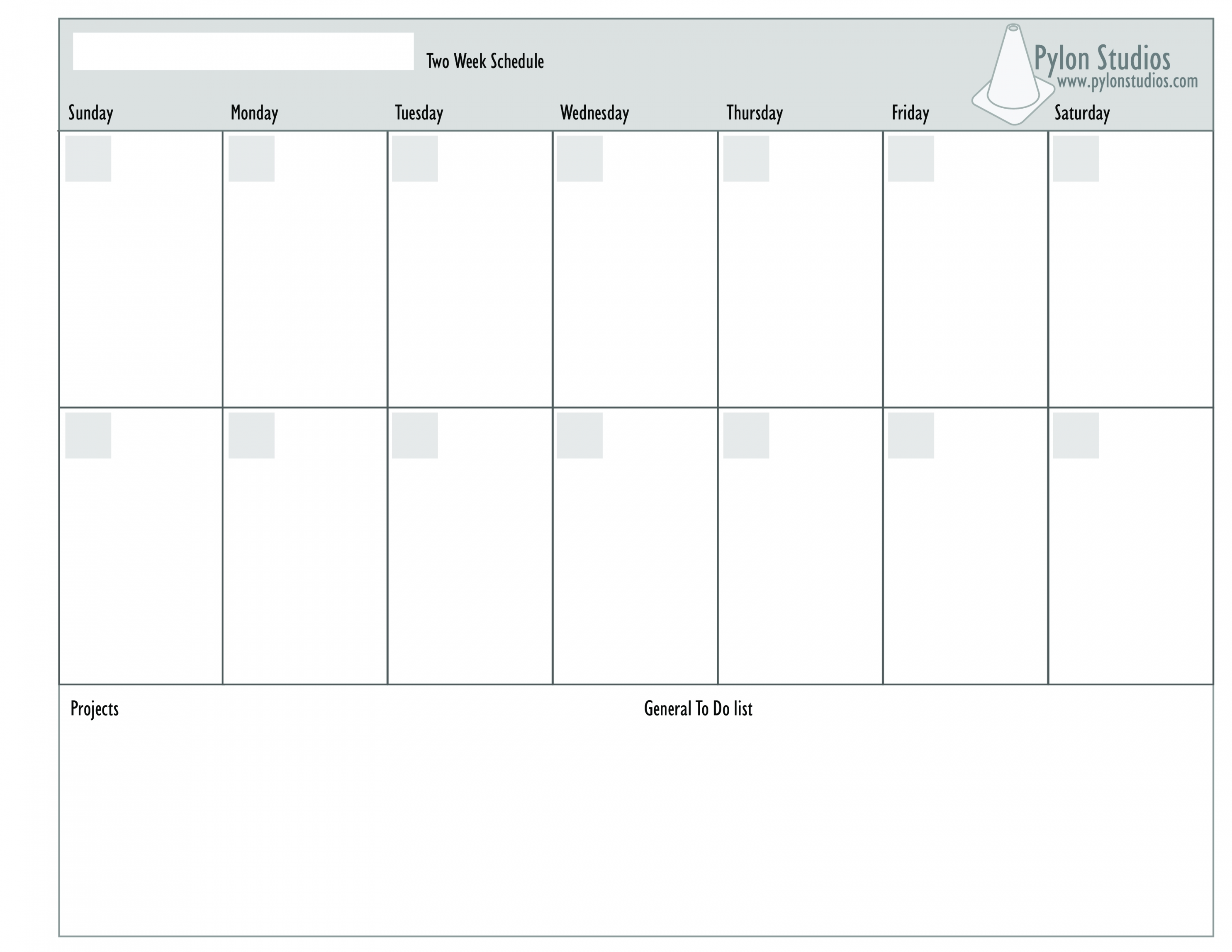 Printable Two Week Calendar Template - Printable Templates Free
