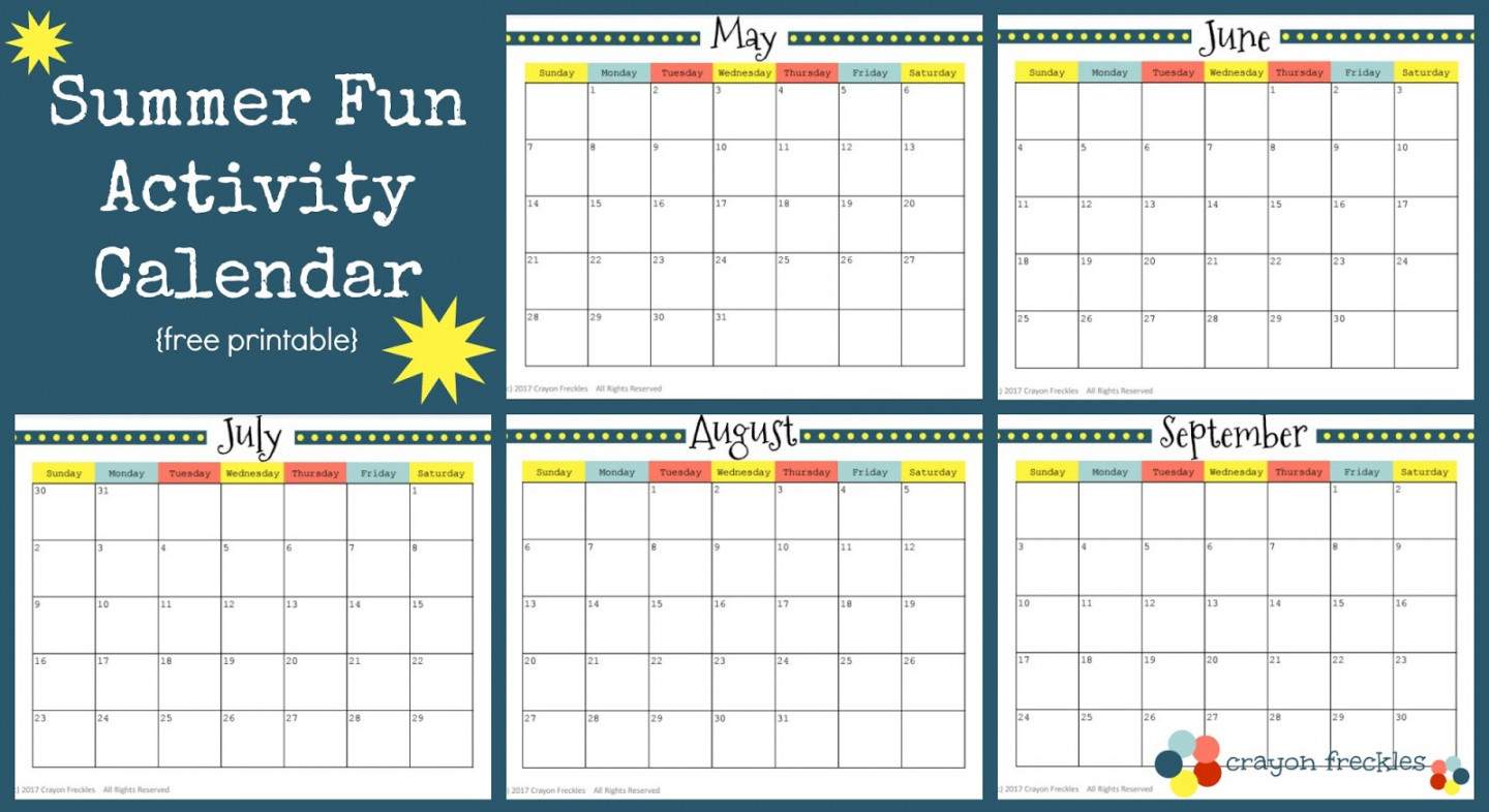 Summer Activities and Free Printable Calendar {free printable