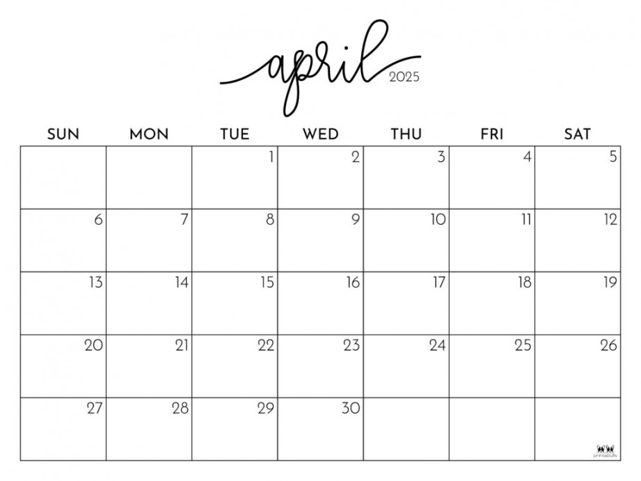 April  Calendars -  FREE Printables  Printabulls