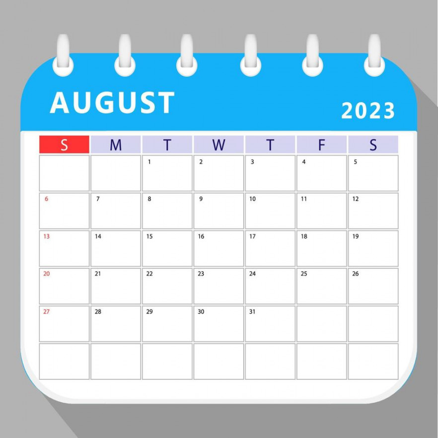 August  calendar planner template. Vector design