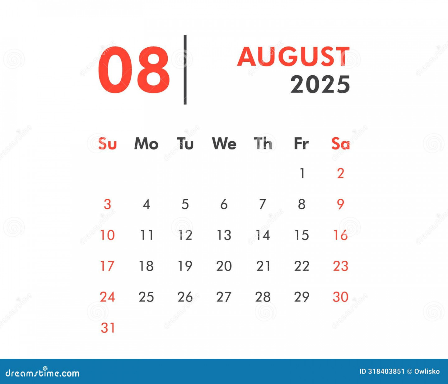 August Calendar Stock Illustrations – , August Calendar Stock