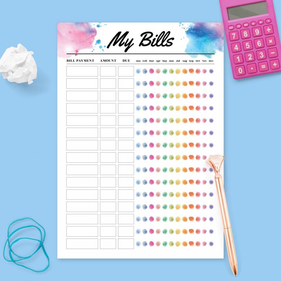 Bill Tracker Templates - Download Printable PDF