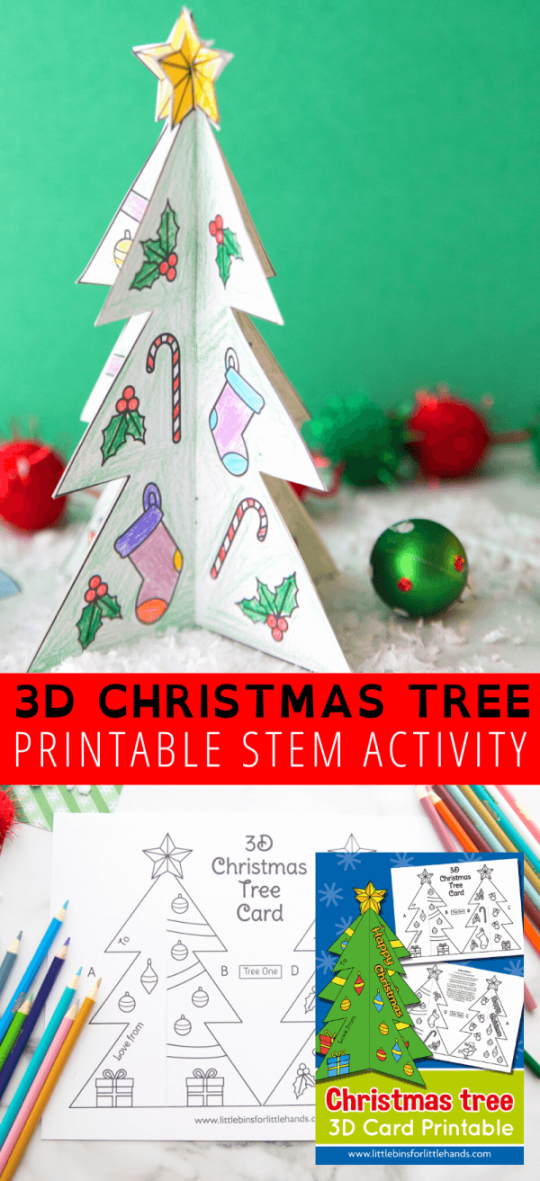 D Christmas Tree Template - Little Bins for Little Hands