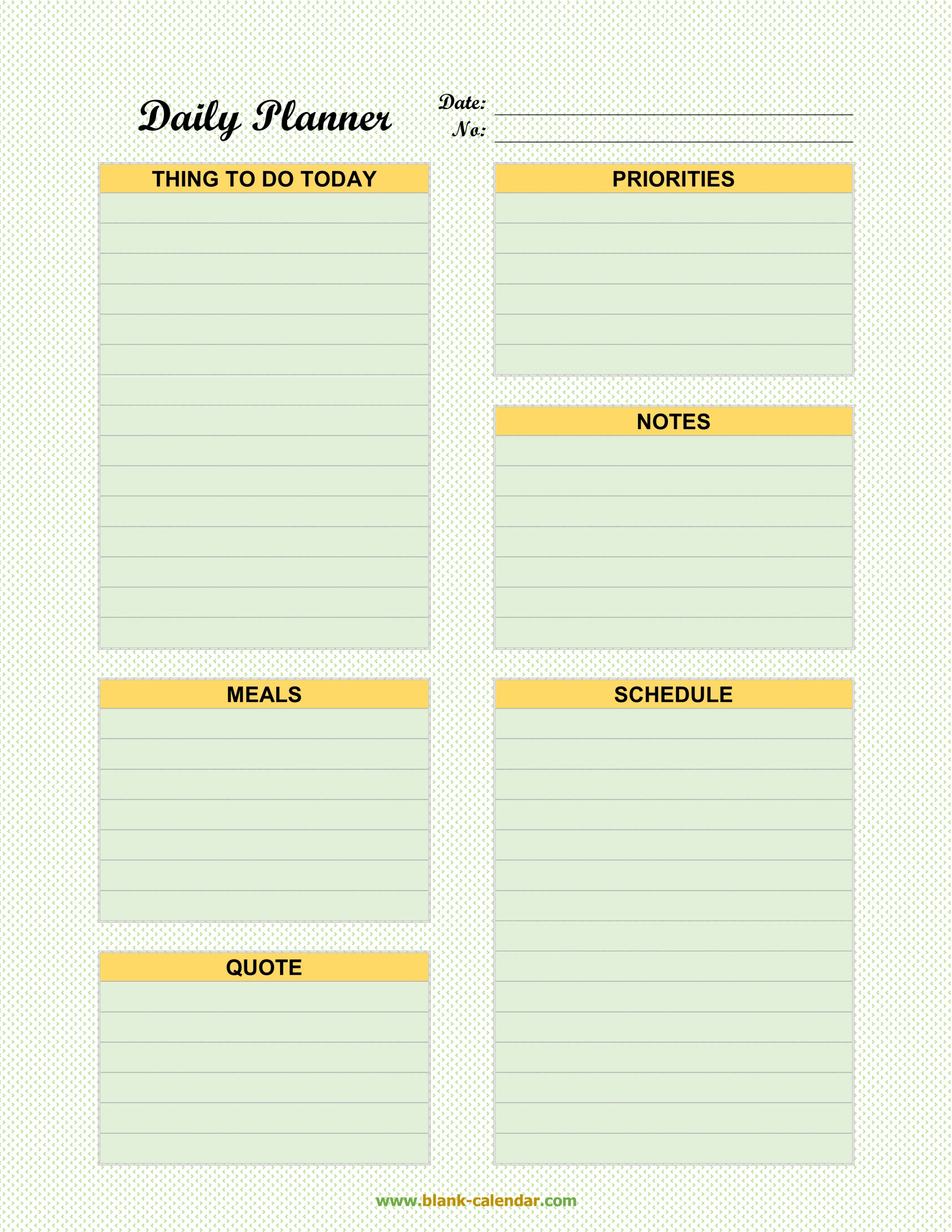 Daily Planner Templates (WORD, EXCEL, PDF)