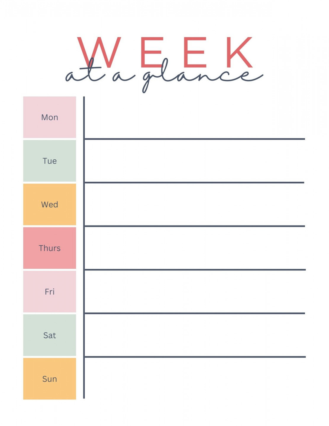 Free and customizable weekly planner templates  Canva