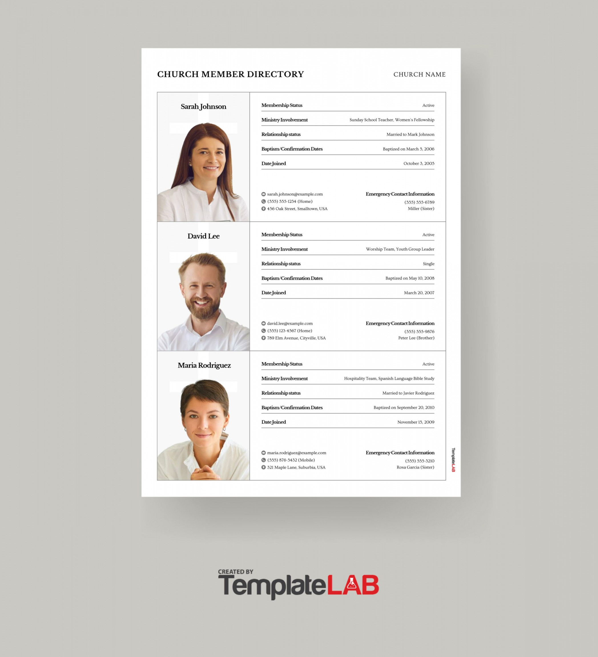 FREE Church Directory Templates (+Examples) ᐅ TemplateLab