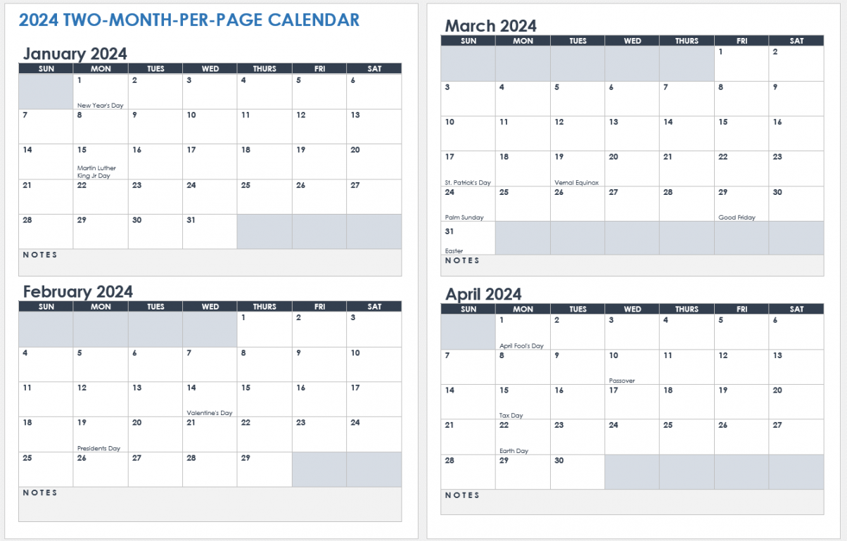 Free  Monthly Calendar Templates  Smartsheet