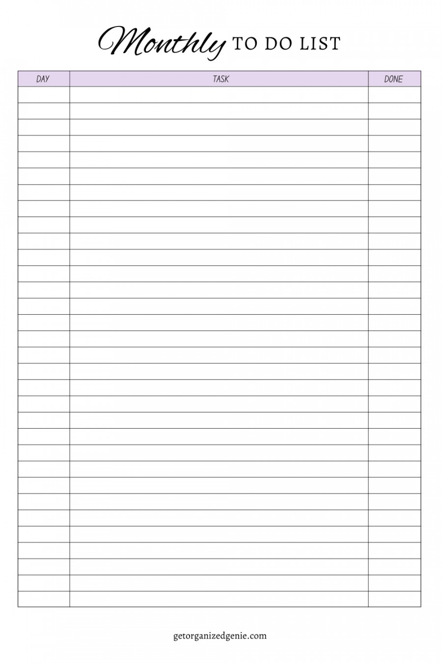 Monthly To Do List Template  FREE Printables and Handy Tips