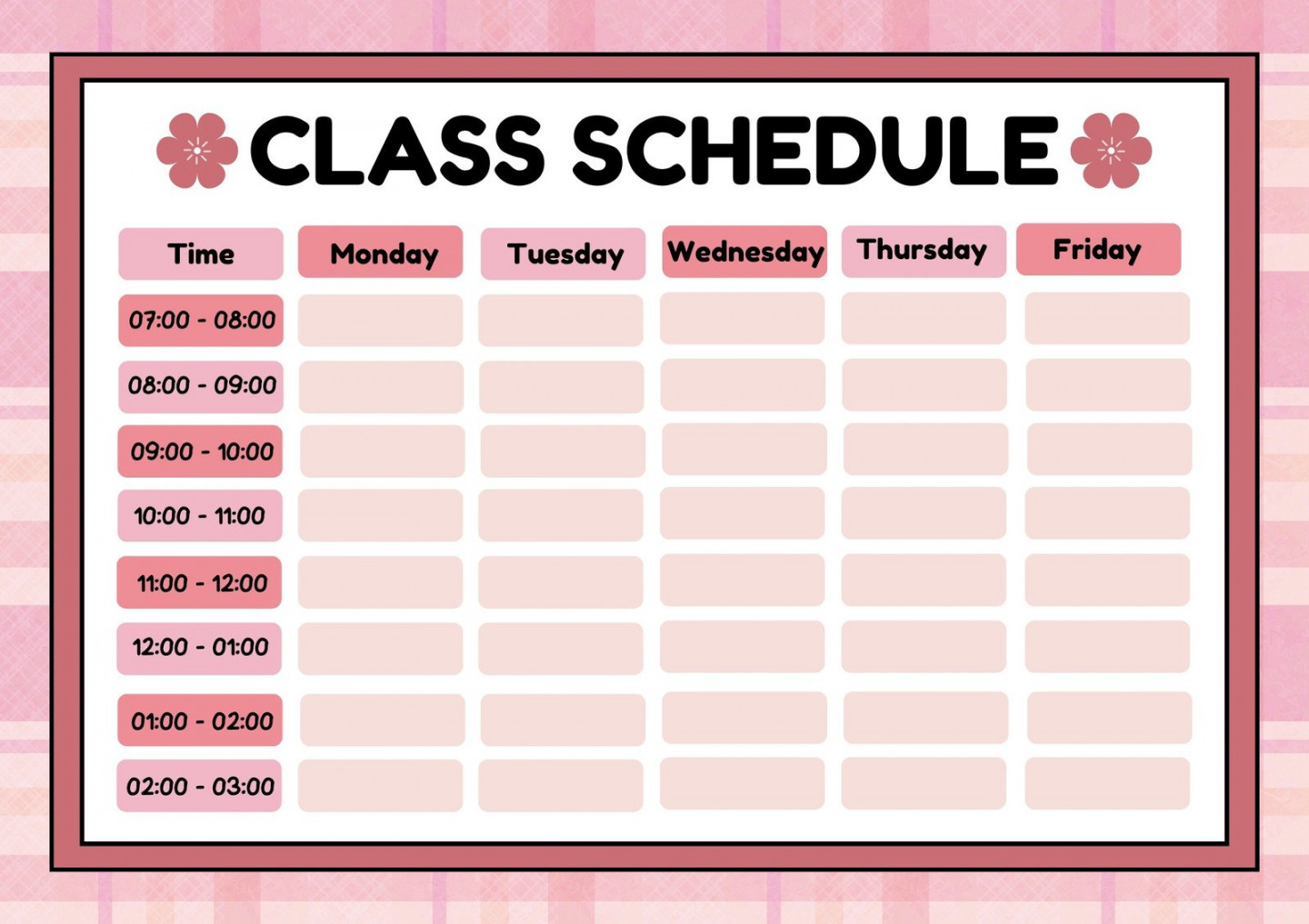 Page  - Free printable class schedule templates to customize  Canva