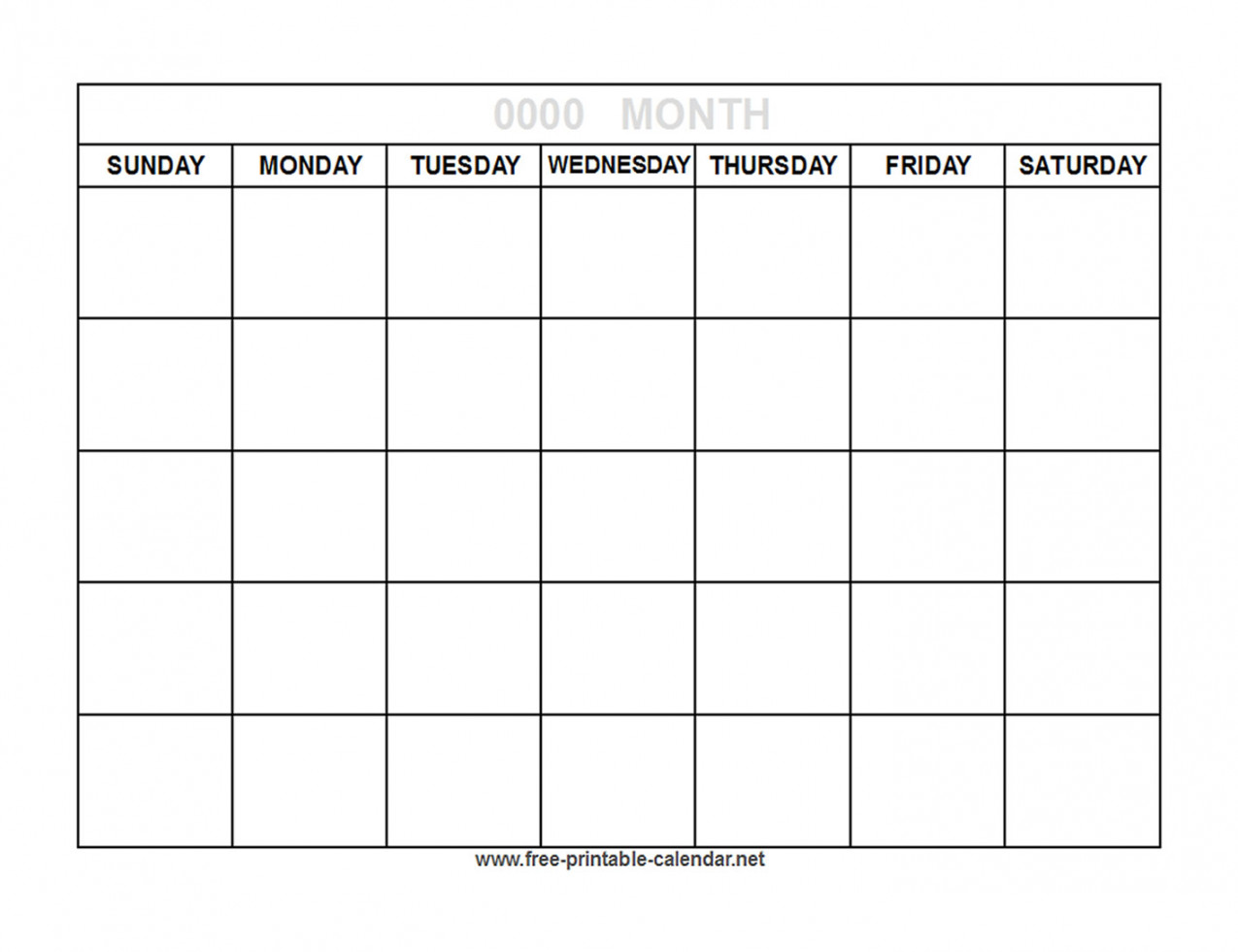 Printable Blank Calendar