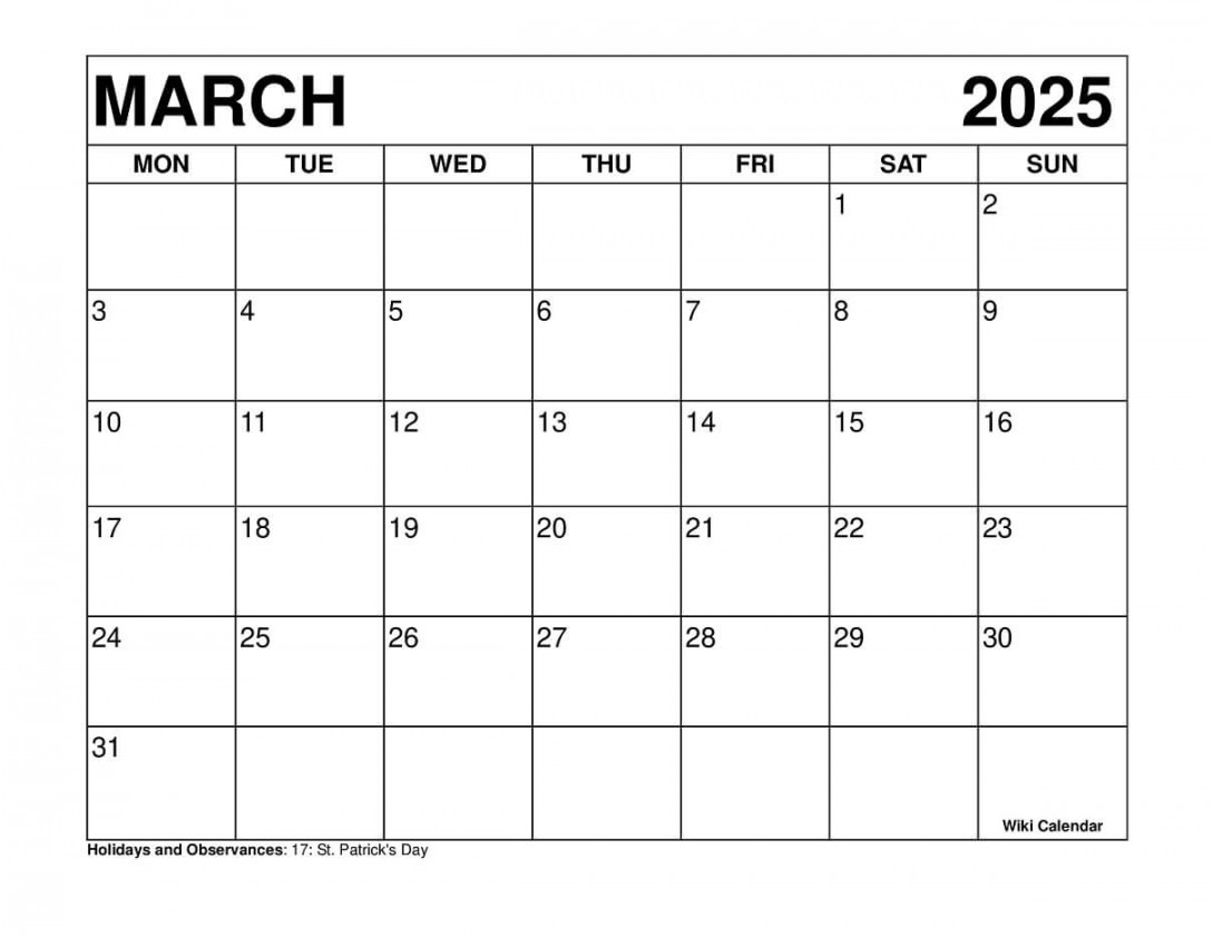 Printable March  Calendar Templates With Holidays