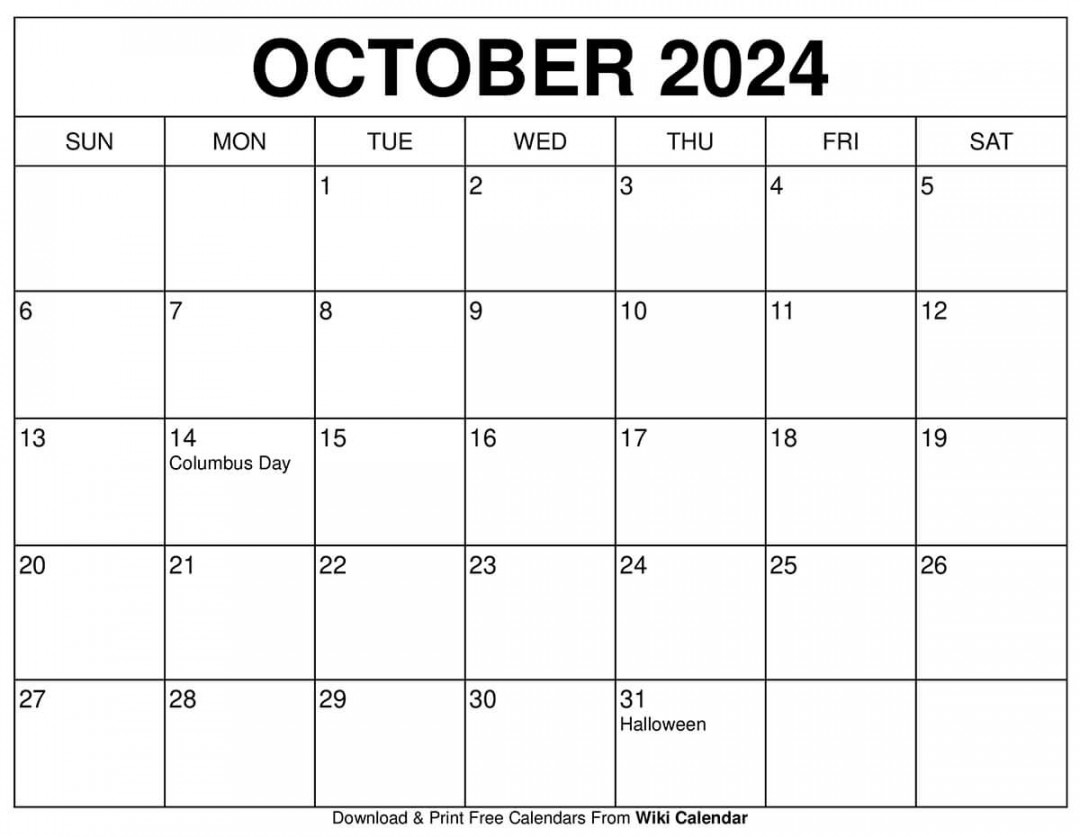 Printable October  Calendar Templates With Holidays