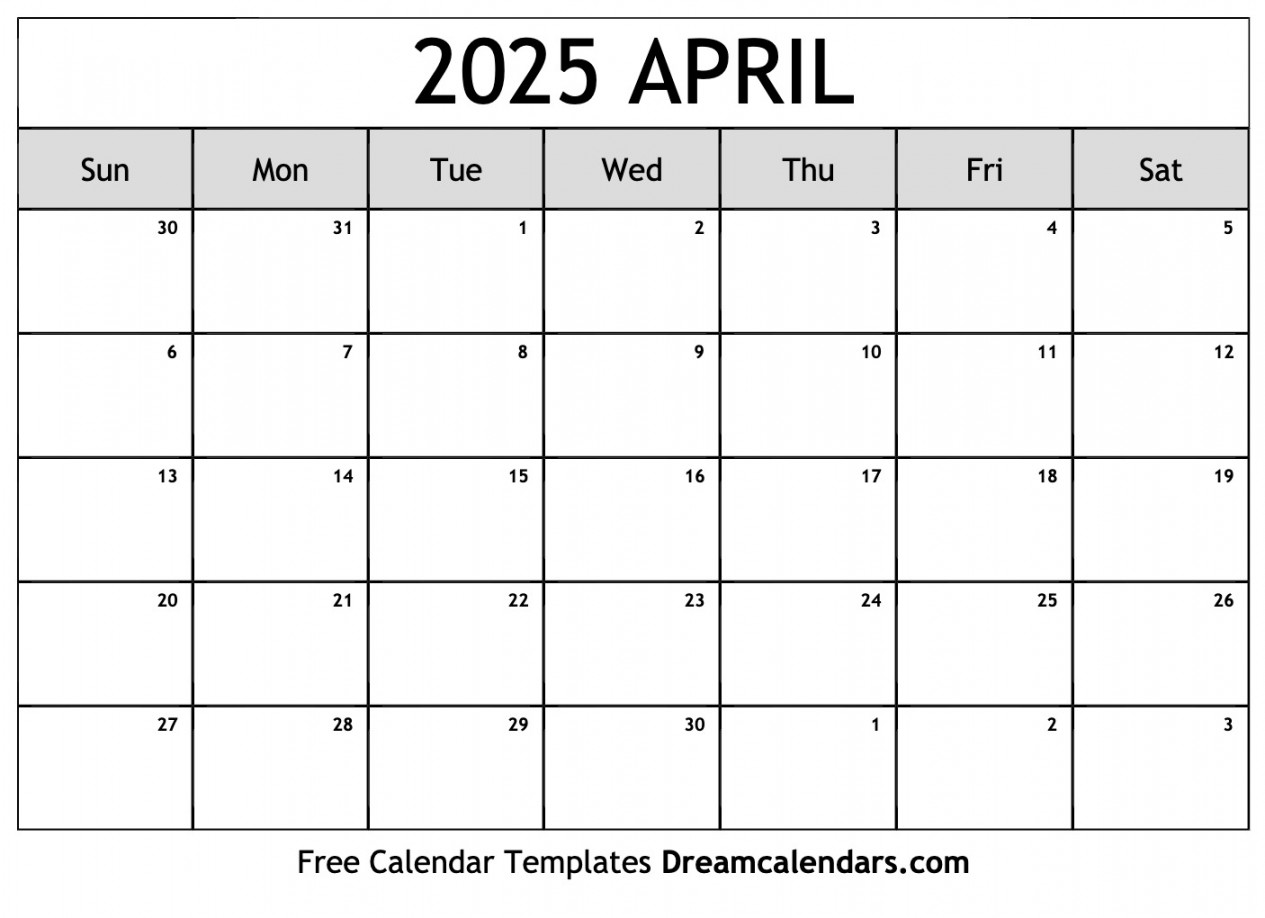 April  Calendar - Free Printable with Holidays and Observances