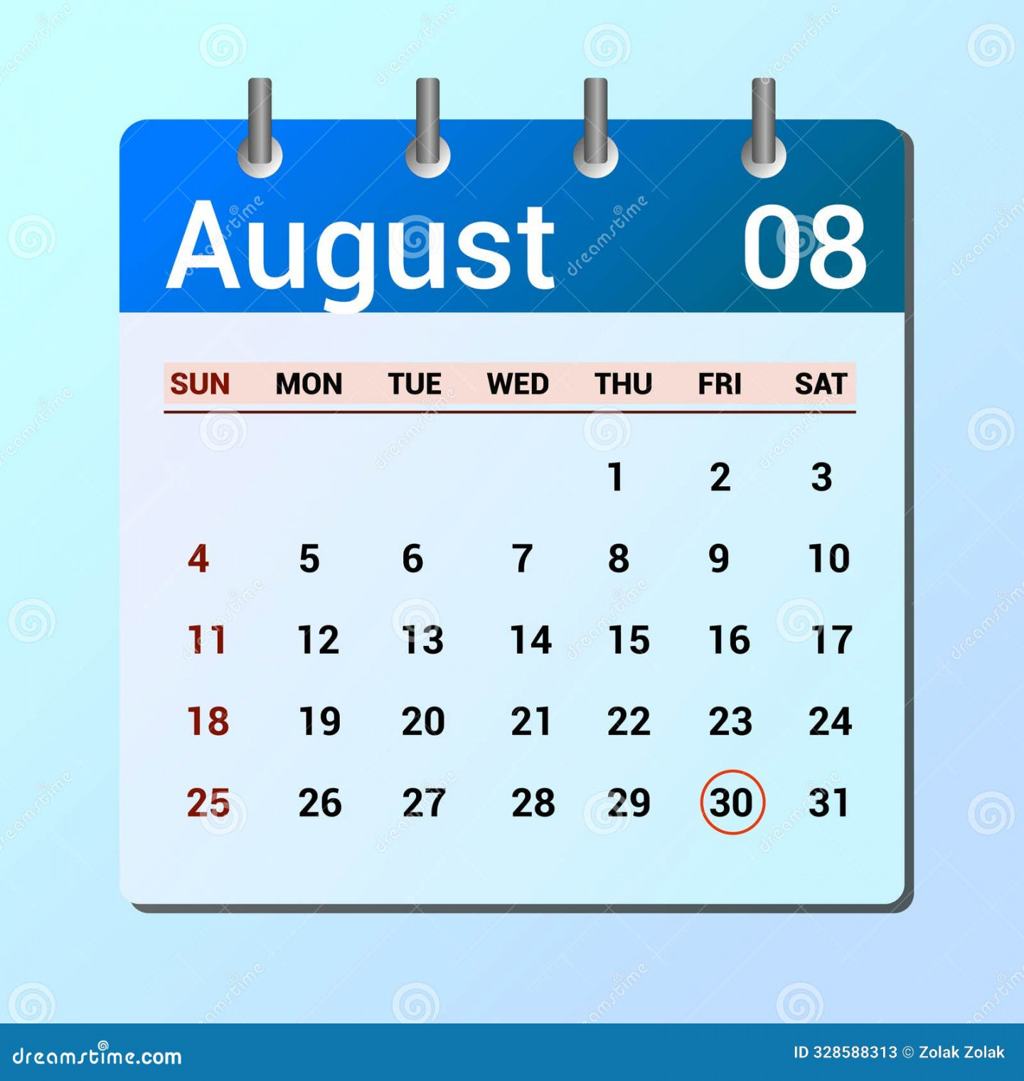 August Month Illustrations & Vectors