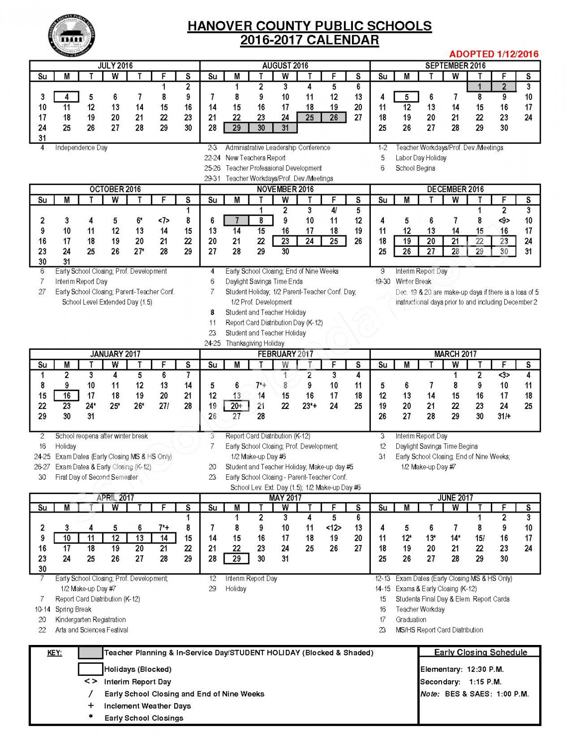 -  HCPS Calendar  Hanover County Public Schools