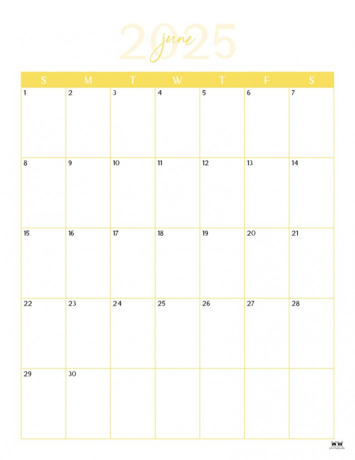 June  Calendars -  FREE Printables  Printabulls