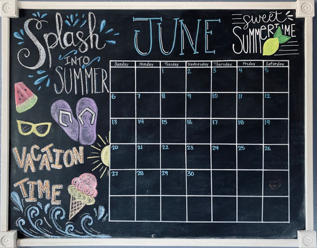 June Chalkboard Calendar