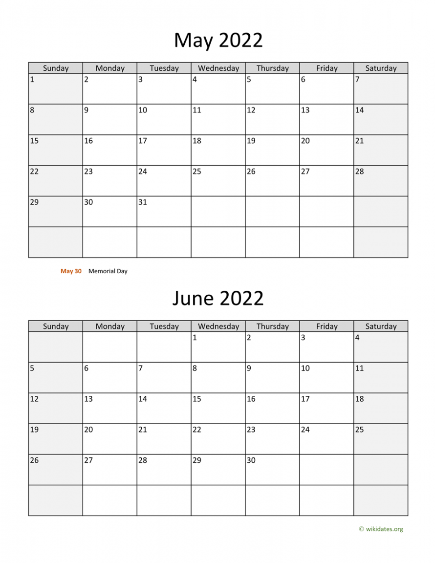 May and June  Calendar  WikiDates