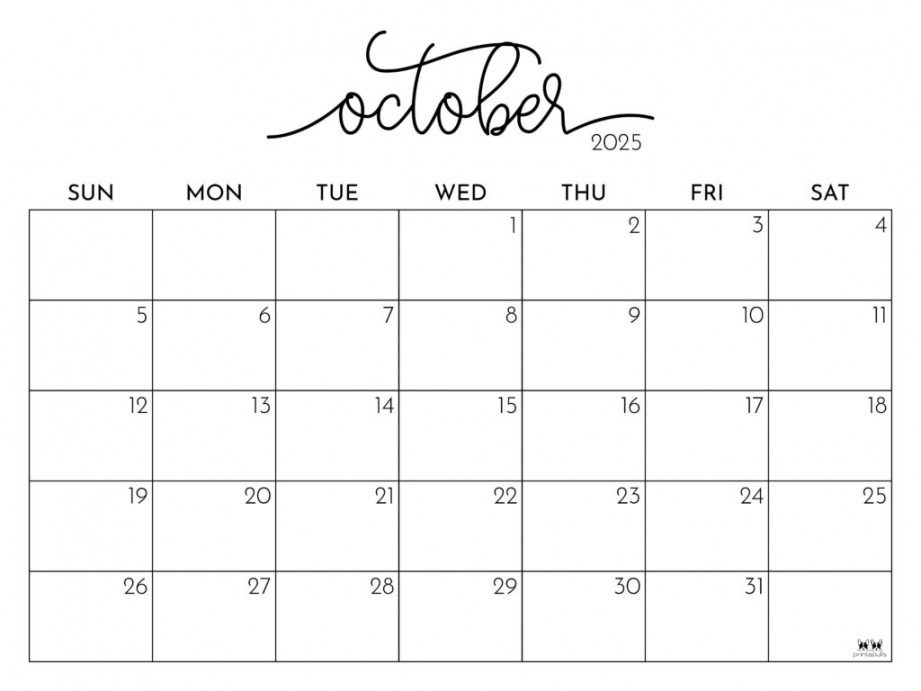 October  Calendars -  FREE Printables  Printabulls