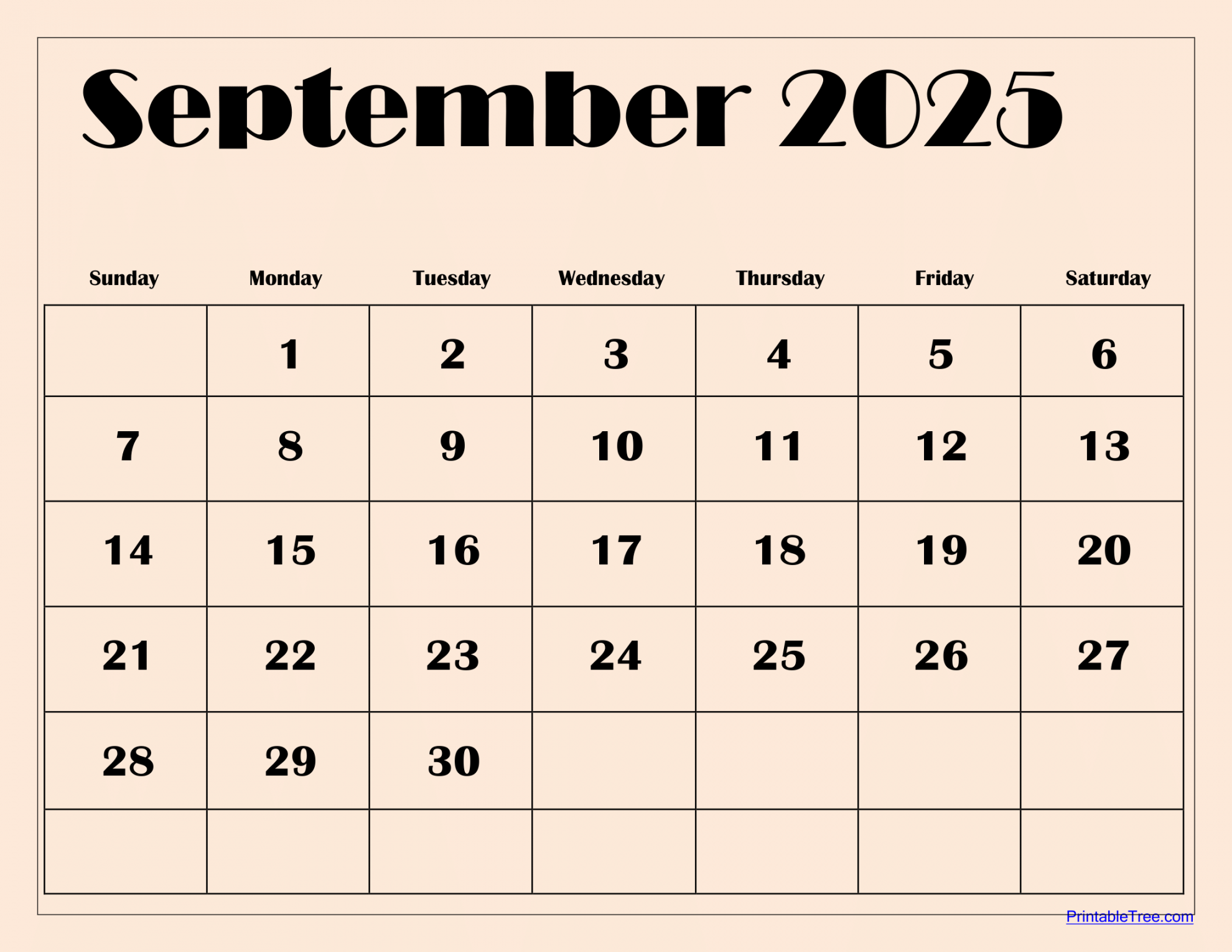 September  Calendar Printable PDF Template with Holidays